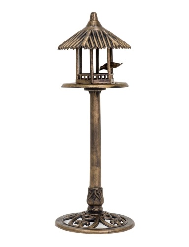 Pedestal Gazebo Bird Feeder Home Outdoor Patio Decoration Accent Antique Bronze  - Lot 195