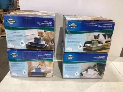 Lot of (4) PetSafe Drinkwell Stoneware Pagoda Pet Fountains - Lot 252