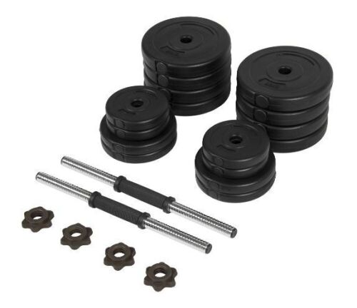 64lb Weight Dumbbell Set Adjustable Cap Gym Barbell Plates - Lot 257