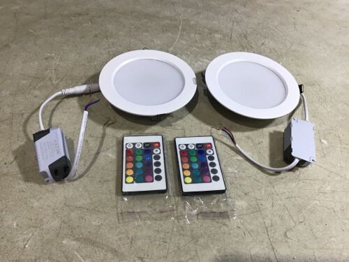 Lot of (2) LED Recessed Lights with Remotes  - Lot 280