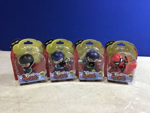 Lot of (4) Fart Ninjas Gassy Action Figures - Lot 291