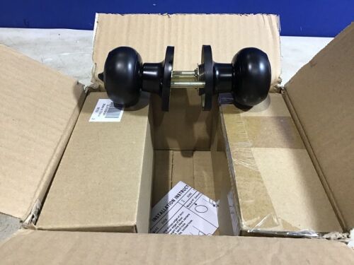 Lot of (3) Flat Ball Knob Black Finish Privacy Door Lock Knobs - Lot 321