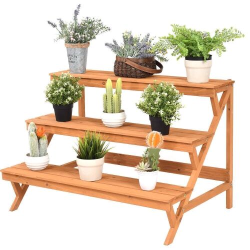3 Tiers Wooden Step Ladder Plant Stand - Lot 388