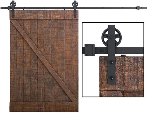 SMARTSTANDARD 10 Feet Heavy Duty Sliding Barn Door Hardware Kit, Fit 60" Wide DoorPanel - Lot 393
