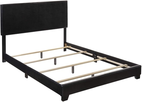 Crown Mark Erin Upholstered Panel Bed in Black, Full   - Lot 399