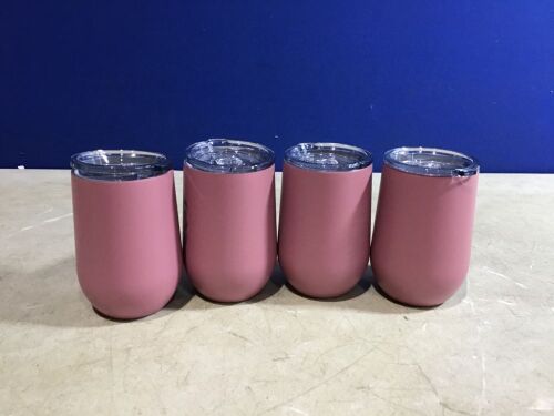 Lot of (4) Room Essentials Double Wall Stainless Steel Vacuum Wine Tumbler, 11 oz  - Lot 403