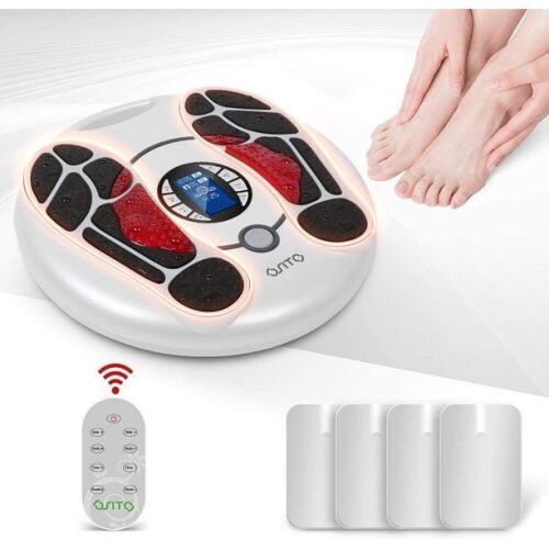 OSITO EMS Foot Circulation Stimulator Device TENS Unit with 4 Electrode Pads, Foot Massager, Improves Circulation - Lot 418
