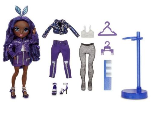 Lot of (2) Rainbow High Krystal Bailey – Indigo Fashion Doll with 2 Complete Mix & Match Outfits and Doll Accessories - Lot 444