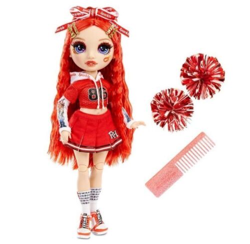 Rainbow High Cheer Ruby Anderson - Red Fashion Doll with Cheerleader Outfit and Doll Accessories - Lot 449