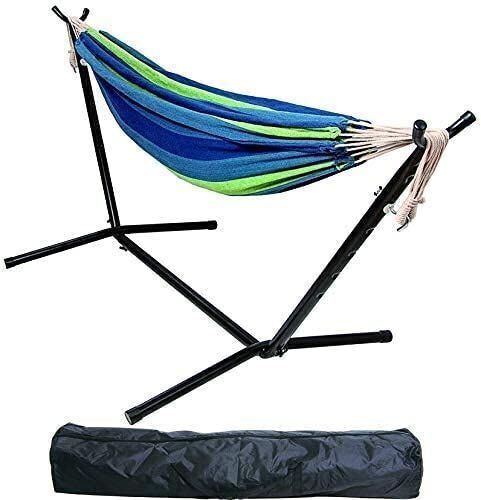 BalanceFrom Double Hammock with Space Saving Steel Stand and Portable Carrying Case, 450-Pound Capacity - Lot 543