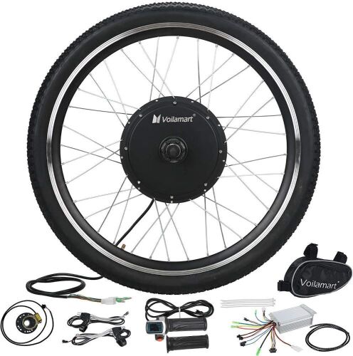 Voilamart Ebike Conversion Kit,26" 36V 500W Front Wheel Electric Bike Conversion Kit,Electric Motorbike Kit with Intelligent Controller and PAS System for Road Bike - Lot 572