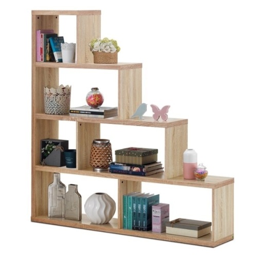 6 Cubes Ladder Shelf Freestanding Corner Bookshelf - Lot 638