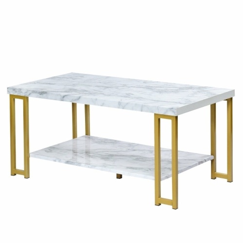 Modern Coffee Table Faux Marble Top   - Lot 641