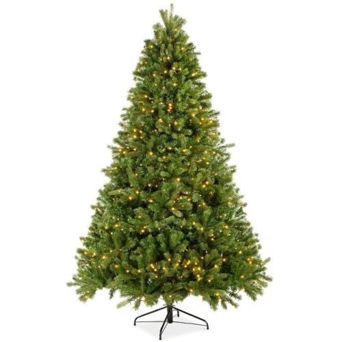 7.5' Pre-Lit Realistic Douglas Fir Christmas Tree w/ 8 Light Sequences, Base - Lot 663