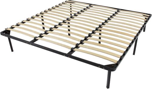 Metal Bed Frame with Wood Slats, King - Lot 669