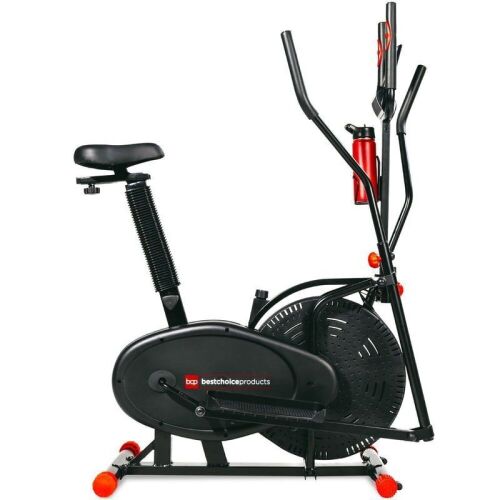  2-in-1 Elliptical Trainer Exercise Bike w/ LCD Screen, 220lb Capacity - Lot 681