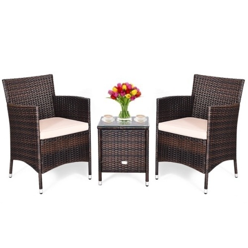 3 Piece Rattan Wicker Patio Set  - Lot 692