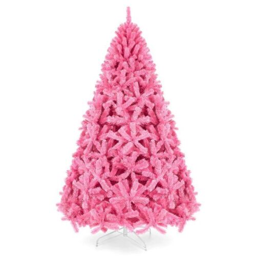 7.5' Pink Artificial Fir Christmas Tree w/ Foldable Stand - Lot 756