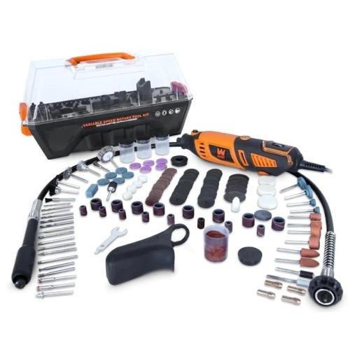 1.3-Amp Variable Speed Steady-Grip Rotary Tool with 190-Piece Accessory Kit, Flex Shaft, and Carrying Case - Lot 769
