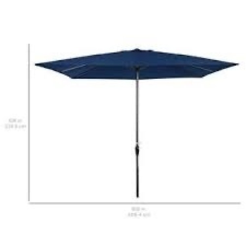 8 x 11Ft Rectangular Patio Umbrella W/ Crank Durable Fabric Fade Resistant  - Lot 780