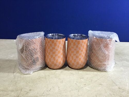 Lot of (4) Room Essentials Double Wall Stainless Steel Tumblers, Pink and Orange - Lot 831