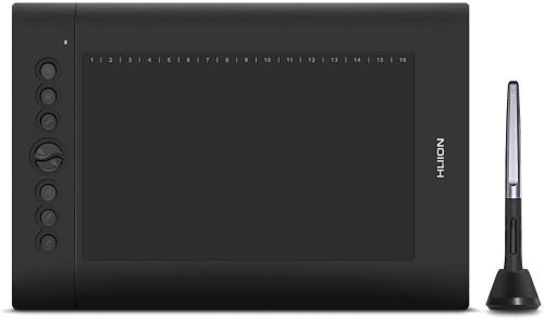 HUION H610 Pro V2 Graphic Drawing Tablet Android Supported Pen Tablet Tilt Function Battery-Free Stylus 8192 Pen Pressure with 8 Express Keys - Lot 1022