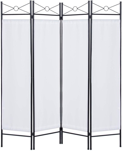6ft 4-Panel Folding Privacy Screen Room Divider w/Steel Frame, White   - Lot 1028