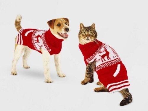 Case of (12) Wondershop Fair Isle Holiday Dog and Cat Sweaters, Small  - Lot 1071
