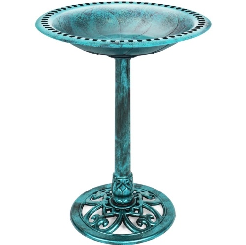 Vintage Outdoor Garden Bird Bath w/ Fleur-de-Lis Accents  - Lot 1108