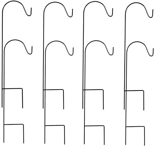 35-inch Rust-Resistant Metal Shepherd's Hook Stakes, Set of 8 - Lot 1129