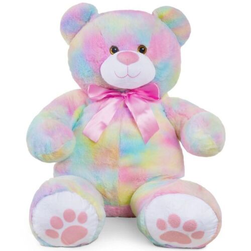 Giant Plush Teddy Bear Stuffed Animal w/ Bow Tie, Paw Prints - 38in - Lot 1133