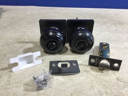 Lot of (5) Probrico Flat Ball Black Privacy Door Knobs with Square Rosette, Interior Keyless  - Lot 1177