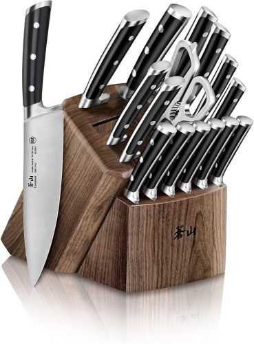 Cangshan TS Series 1020885 Swedish Sandvik 14C28N Steel Forged 17-Piece Knife Block Set, Walnut. Appears New. $475 Retail Value - Lot 60