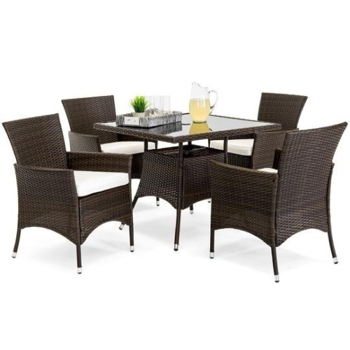 5-Piece Wicker Patio Dining Table Set w/ 4 Chairs. Appears New - Lot 63