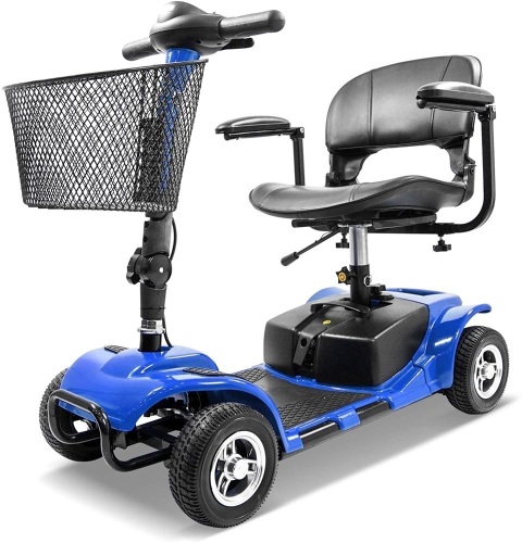 Furgle 4 Wheel Mobility Scooter Electric Power Mobile Wheelchair for Seniors Adult - Collapsible and Compact Duty Travel Scooter w/Basket and Long Range Power Extended Battery. Appears New - Lot 80