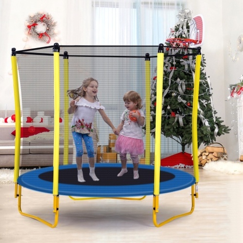 65" Outdoor & Indoor Mini Toddler Trampoline with Enclosure - E-Comm Return, Appears New  - Lot 204