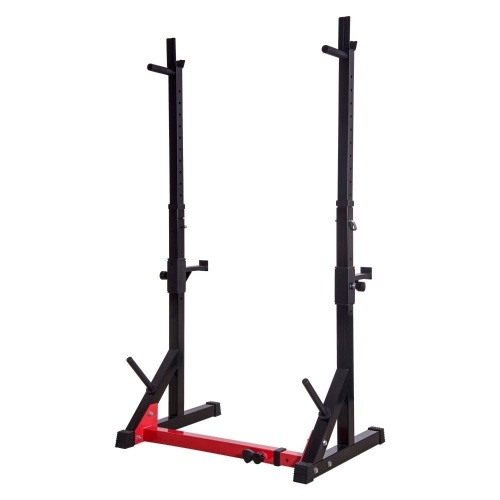 Ollieroo Multi-function Barbell Rack Dip Stand Gym Family Fitness Adjustable Squat Rack Weight Lifting Bench Press Dipping Station with Barbell Plate Rack - Appears New with Damaged Box  - Lot 263
