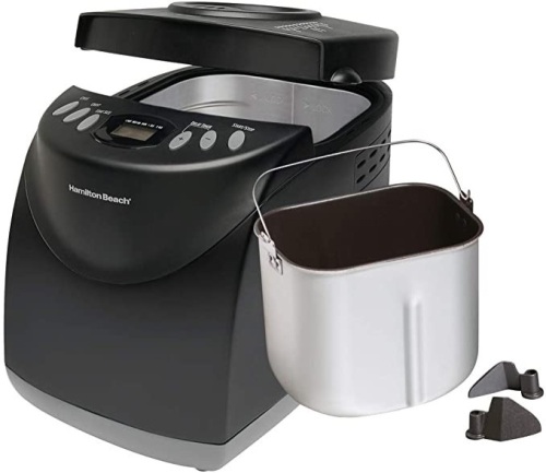 Hamilton Beach Bread Maker Machine 2 Lb Capacity Digital, Programmable, 12 Settings + Gluten Free, Dishwasher Safe Pan + 2 Kneading Paddles, Black (29882) - New/Unopened  - Lot 270