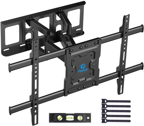 Full Motion TV Wall Mount Bracket Dual Articulating Arms Swivels Tilts Rotation for Most 37-70 Inch Flat Curved TVs, Holds up to 132lbs, Max VESA 600x400mm by Pipishell - Appears New  - Lot 281
