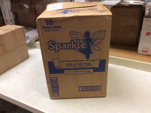 Sparkle Paper Towels, Pick-a-Size Plus, 18 Rolls, Modern White - New   - Lot 318