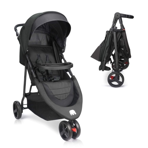 Meinkind Foldable Jogger Stroller with Canopy, Snack Tray, 5-Point Safety Belt, Storage Basket - Appears New   - Lot 330