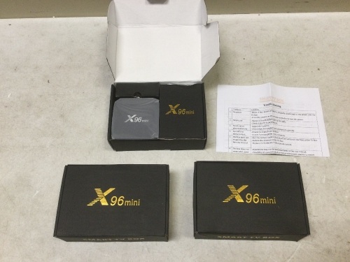 Lot of (3) X96 MINI 4K Android 9.0 Quad Core TV BOX WIFI HDMI 2.0 USB 3D Film Media Players. NEW - Lot 402