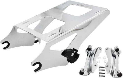Chrome Two-Up Tour Pack Pak Mounting Luggage Rack Detachable ＆ 4 Point Docking Hardware Kit Compatible with Harley Touring Road King Electra Road Street Glide 2014-2019 - Lot 414