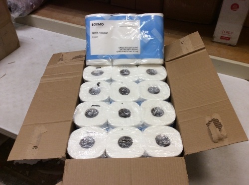 Amazon Brand Solimo 2-Ply Toilet Paper, 350 Sheets per Roll, 5 Packs of 6 Rolls - New  - Lot 423