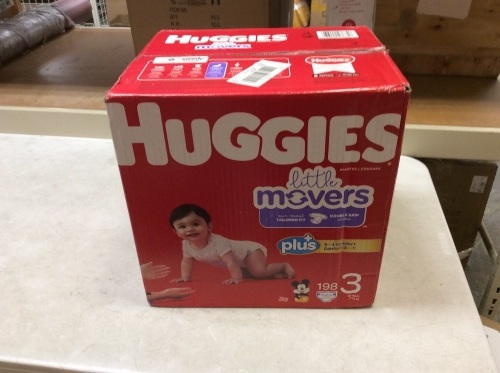 Huggies Little Movers Baby Diapers, Size 3, 198 ct - New - Lot 431