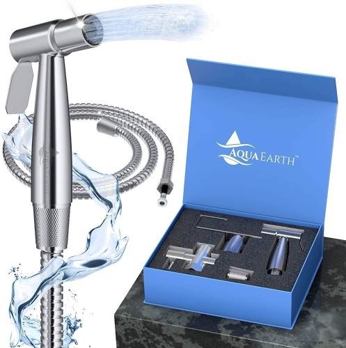 Case of (13) Aqua Earth Luxury Handheld Bidet Sprayer for Toilet, Stainless Steel, Wall or Toilet Mount - Appear New  - Lot 436