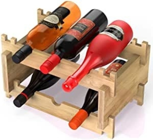 Case of (10) SteRa Design Bamboo 6 Bottle Countertop Wine Rack - New  - Lot 438