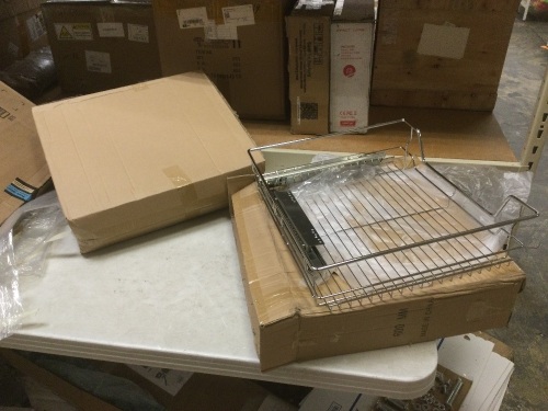 Lot of (2) Kitchen Pull-out Wire Sliding Basket Rack Cabinet Storage. NEW - Lot 440