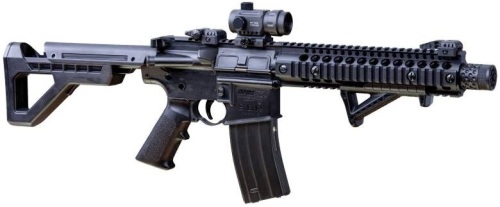 DPMS SBR with Red Dot Sight Fully Automatic Airgun BB Rifle - E-Comm Return, Unknown Condition   - Lot 447