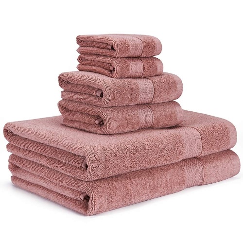 Lot of (2) JMD TEXTILE Quick-Dry 100% Combed Cotton Bathroom Jacquard Towels, 6-Peice Set, Coffee - New  - Lot 472